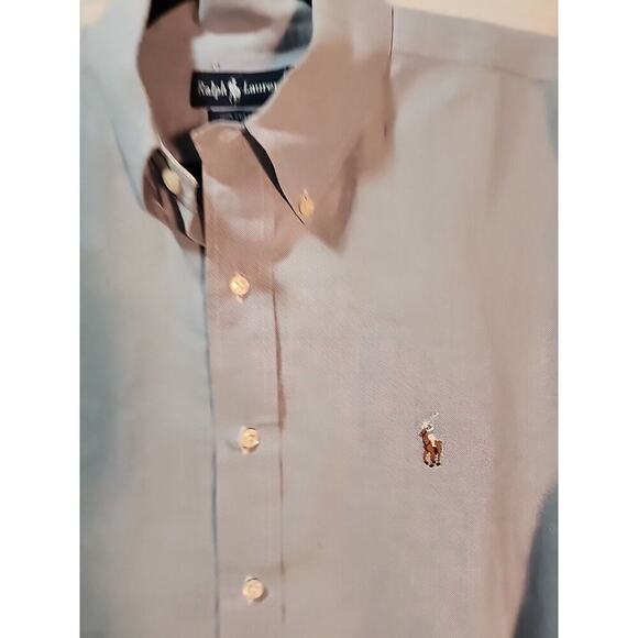 Ralph Lauren 100% Cotton, Blue, 17 1/2-33, Excellent Condition, Button Down - Picture 5 of 6